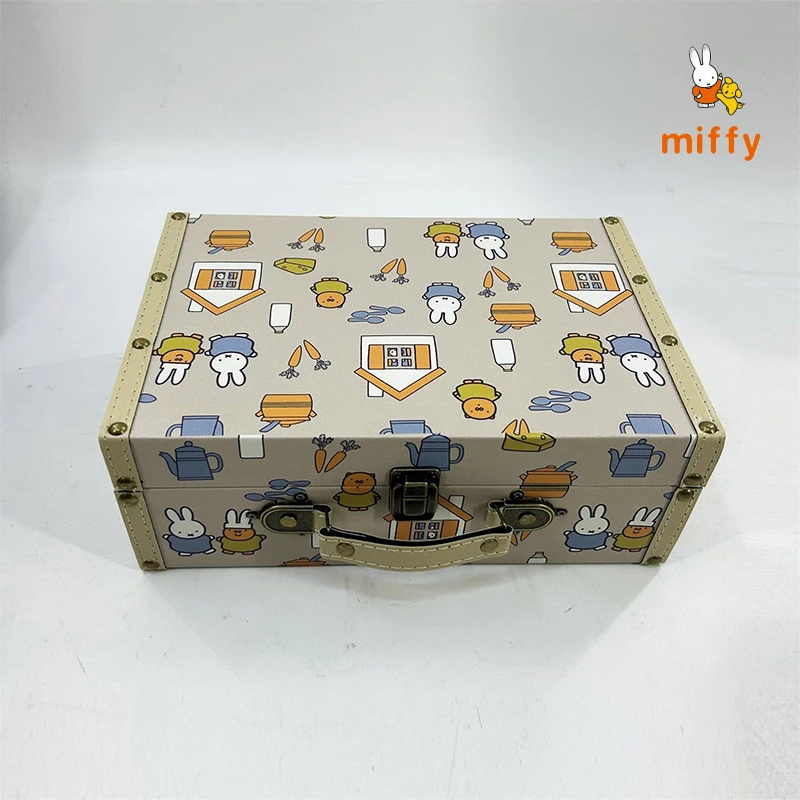 Kawaii Miffy Suitcase Creative Retro Portable Luggage Dopamine High Quality Travel Trunk Fashion Anime Accessories Perfect Gifts