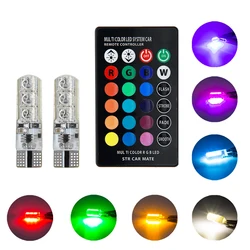 rgb t10 led Interior lights W5W LED Reading Dome Lamp Atmosphere light t10 rgb control remoto Interior Accessories Flashing lamp