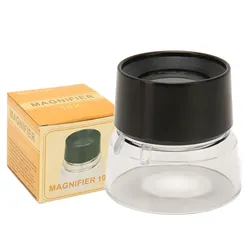 Enhanced Desktop Cylinder Magnifier with HD Lens and Slip Resistant Base - 10X Power Multipurpose Stand Magnifier (Black)