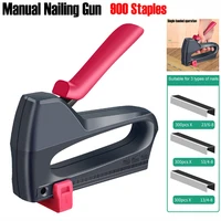 Manual Nailing Gun Construction Stapler With 900 PCS Staple Wood Furniture Bookbinding Machine Woodworking DIY Hand Tools 1
