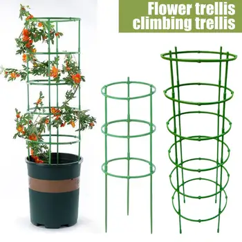 Supporto per Piante a 3/6/10 Strati, Pali per Piante, Traliccio per Fiori, Traliccio per Piante Rampicanti, Anello di Supporto Rotondo per Piante, Gabbia in Plastica per Piante