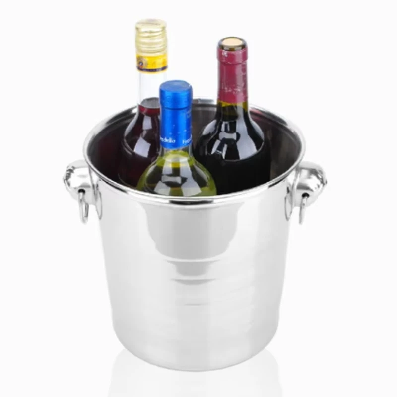 Ice Cube Maker Wine Beer Cooler Bucket 5l Stainless Steel Champagne Wine Beer Bucket For Ktv Bar Kitchen Party Barware