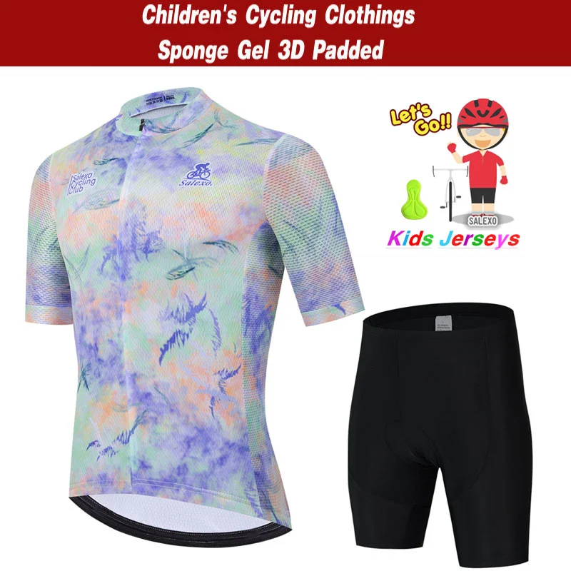 Children's Cycling Jersey Sets BOY Summer Short Sleeve Road Racing Bike Clothing Breathable MTB Bicycle Bib Suit Ropa Ciclismo