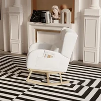 Anajqaqia Teddy Плюшевое кресло-качалка с поясом, белое — изображение 3