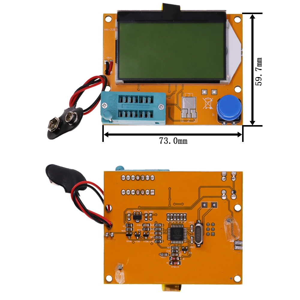 LCR-T4 ް 328 M328 LCD 128*64 9V Ƽ  Ʈ ׽ ESR  ̿ 3  ĿнϽ ESR  MOS PNP NPN LCR + ̽