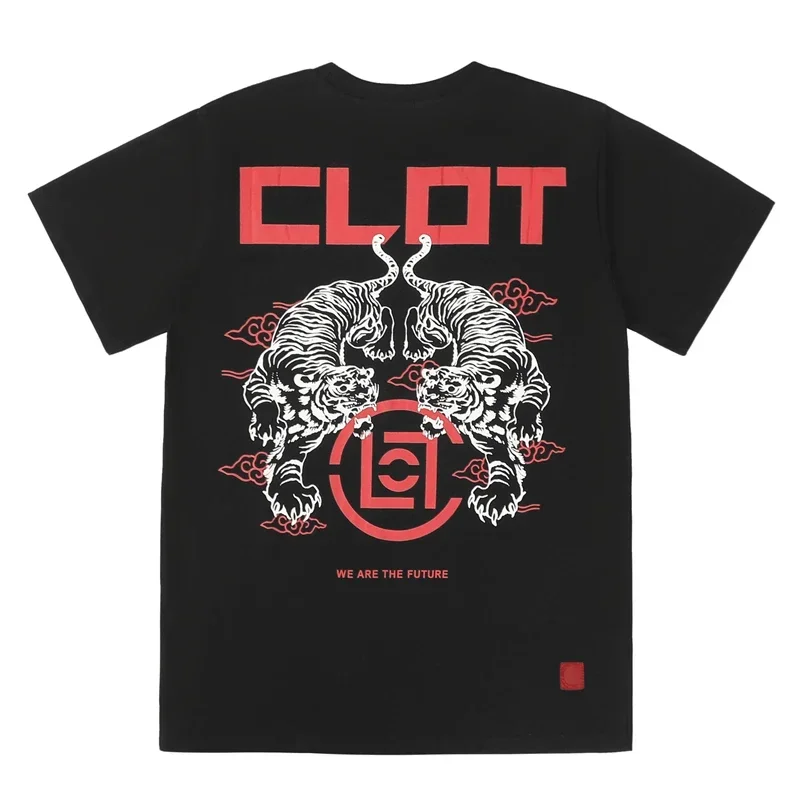 Hot Trend Brand CT Spring and Summer Brand Tiger Printing Daily Commuting Sports Men and Women The Same T-shirt