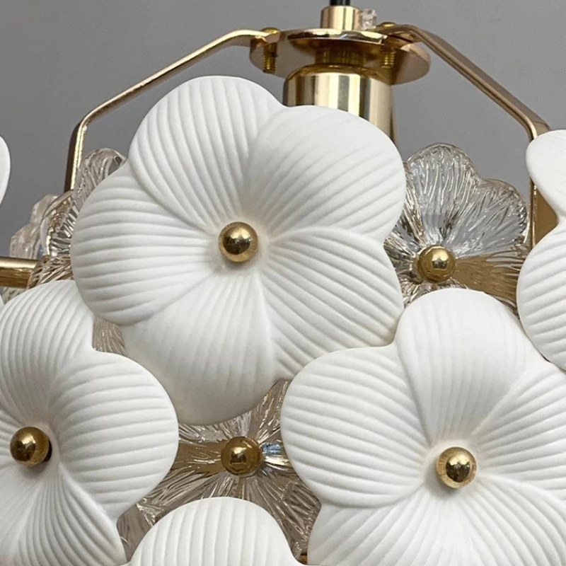 الفرنسية كريستال الثريا الفاخرة السيراميك زهرة مدخ...