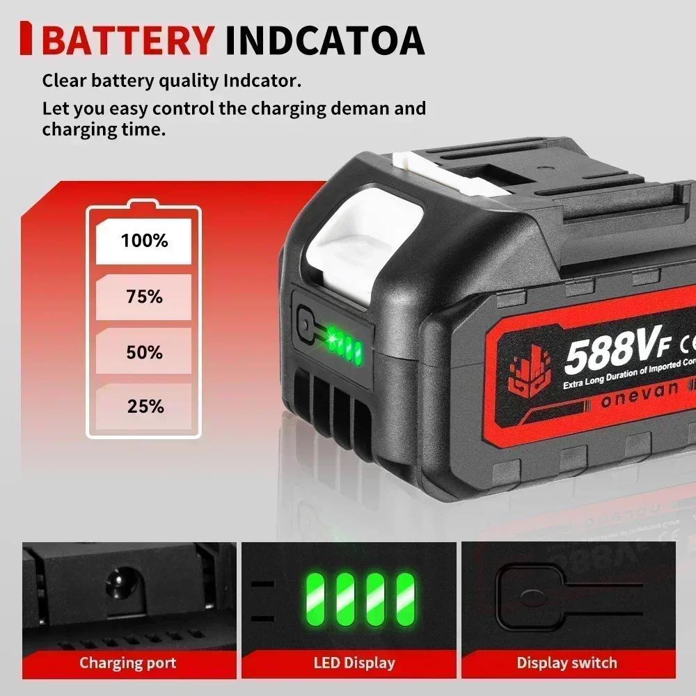 ONEVAN 22900mAh 29900mAh 充電式リチウムイオン電池バッテリー