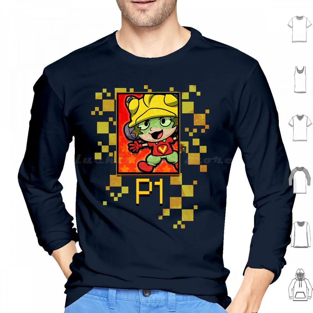 P1 Felpa Con Cappuccio In Cotone Manica Lunga Wario Warioware Videogames Gaming 9 Volt