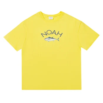 남녀공용 NOAH 티셔츠, 참치 프린트 반팔, 루즈한 올매치 상의, 니치 패션 브랜드, 2024 여름 신상