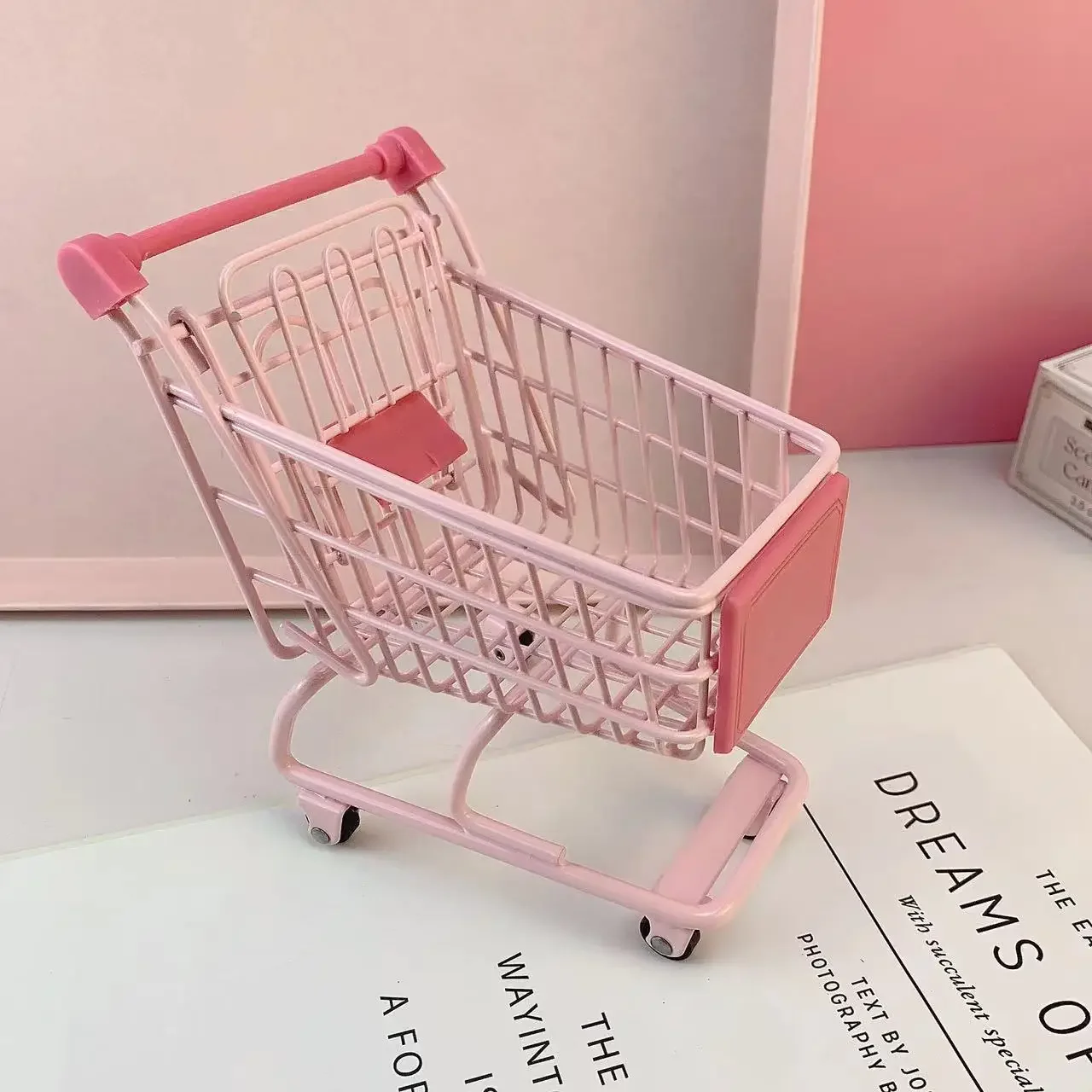 Miniature Shopping Cart Toy – Perfect for Pretend Play and Kids' Room Decor