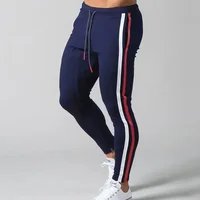 Joggers Men Striped Sweatpants Casual Long Pants Men Fitness Running Workout Track Trousers 2