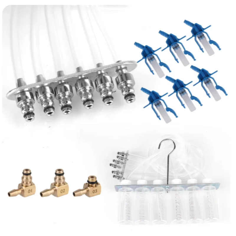 Diesel Common Rail Injector Flow Meter With 24 Adaptors Fuel Line Test Tester /Diagnosis Tool Set 6 injectors tested together