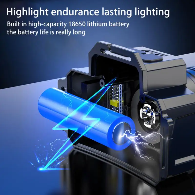 

Fishing Lights Charge Late-mode Outdoors Remote Headlamp 2000mah Strong Light Work Light 6 Modes Sense Telescopic Zoom