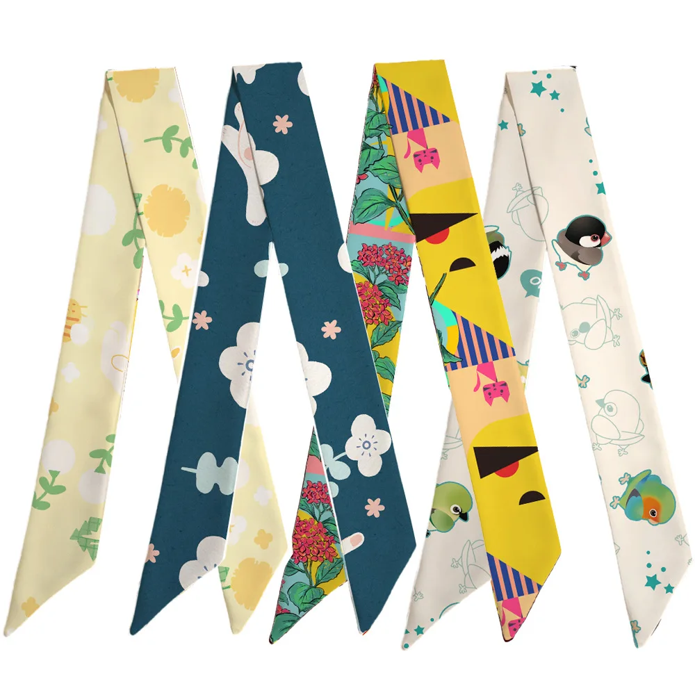 

Spring and Summer Fashion Printed Long Scarf Women's Hair Tie Hair Wrap Hairband Ribbon Thin Hair Scarf