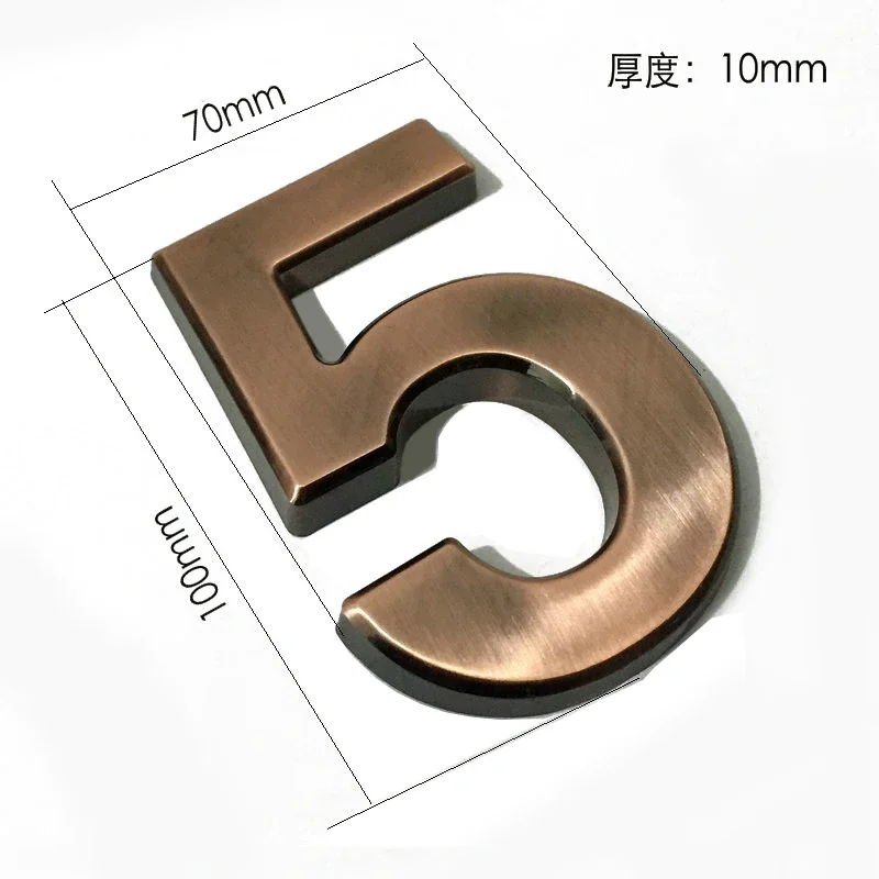 House Number Signs Easy To Install Adhesive Backed Hotel Room Door Plate 10cm Red Bronze Black House Numbers Stickers Acrylic ABS Personalized