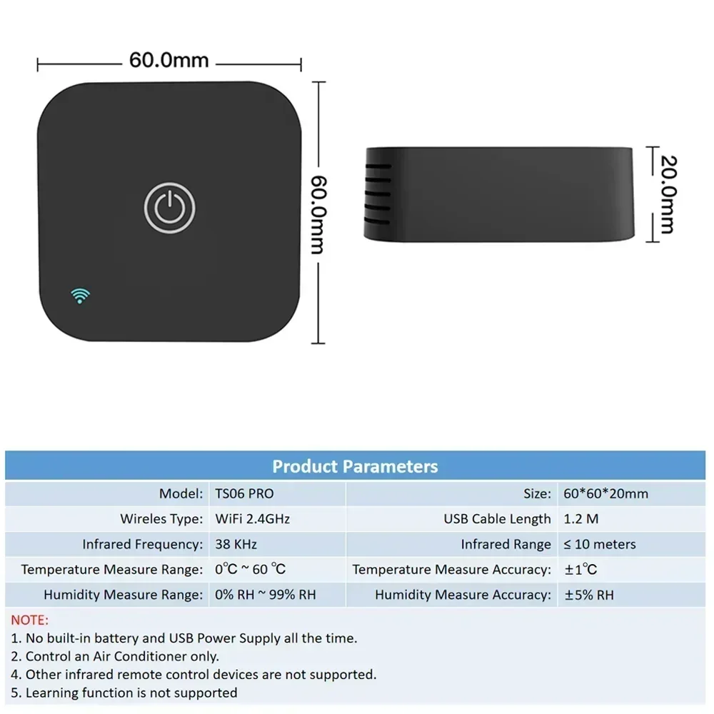 Smart IR Remote with Built-in Temperature and Humidity Sensor