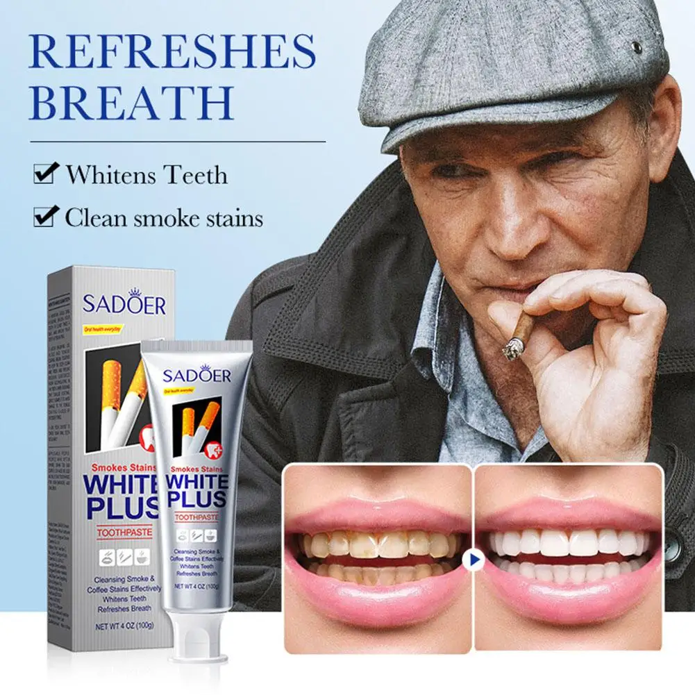 

100g Whitening Toothpaste Plaque Removing Paste For Smokers And Coffee Lovers, Anti-Cavity, TeethStain Remover E2U7