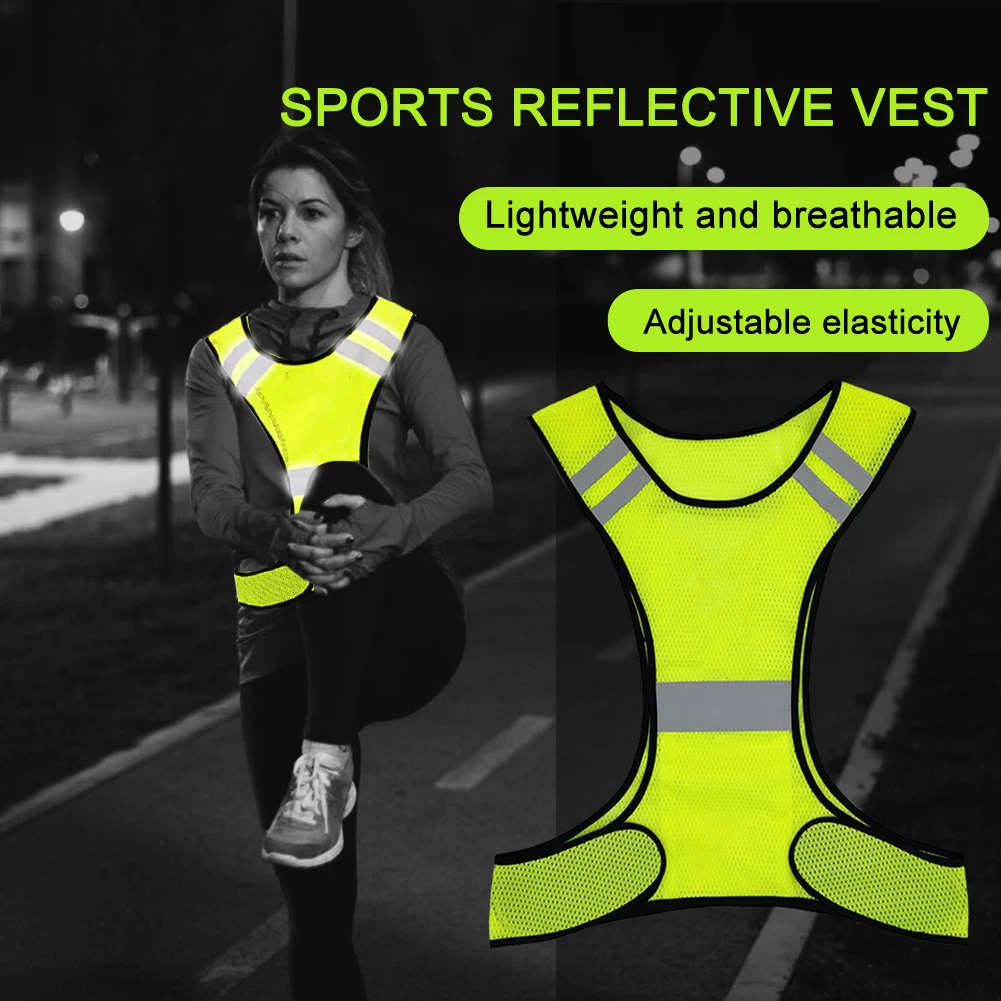 Highlight Reflective Vest Breathable Security Reflective Vest Lightweight Adjustable for Men Women Outdoor Night Riding