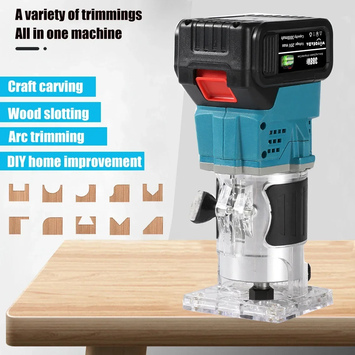 Wood Router 18V Cordless Electric Trimmer for Makita 18V battery