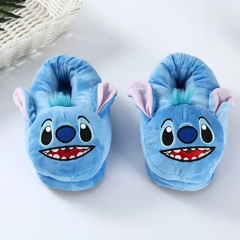 

MINISO Disney Animation Stitch Plush Slippers Cartoon Winter Warm Slippers Home All Inclusive Toys Stitch Warm Cotton Slippers
