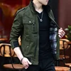 New Hot Sale Of The Season Men's Jacket Korean Style Thickened Cotton Denim Stand Collar Spring Autumn Casual Outerwear Pure Cot
