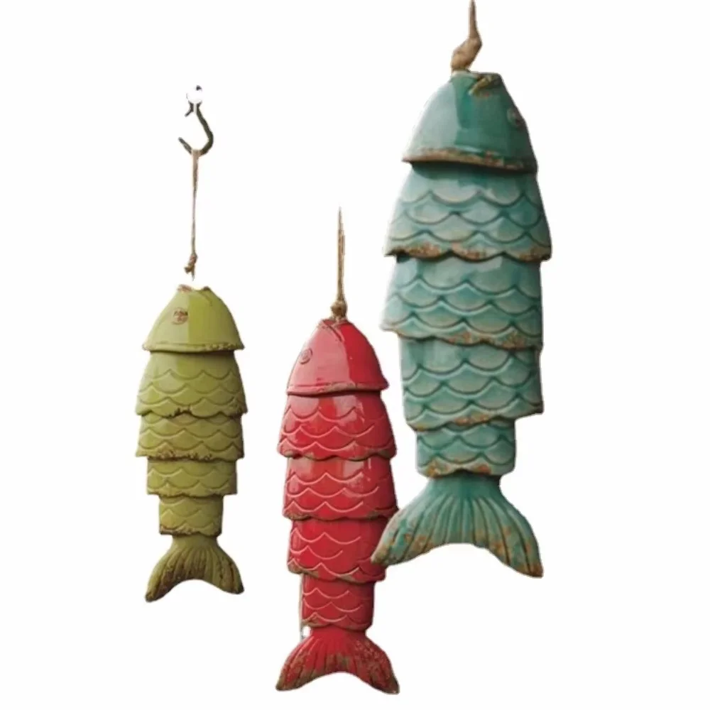 Colored Koi Fish Wind Chime Outdoor Resin Chimes Pendant Christmas Gift Garden Decoration outdoor wind chimes