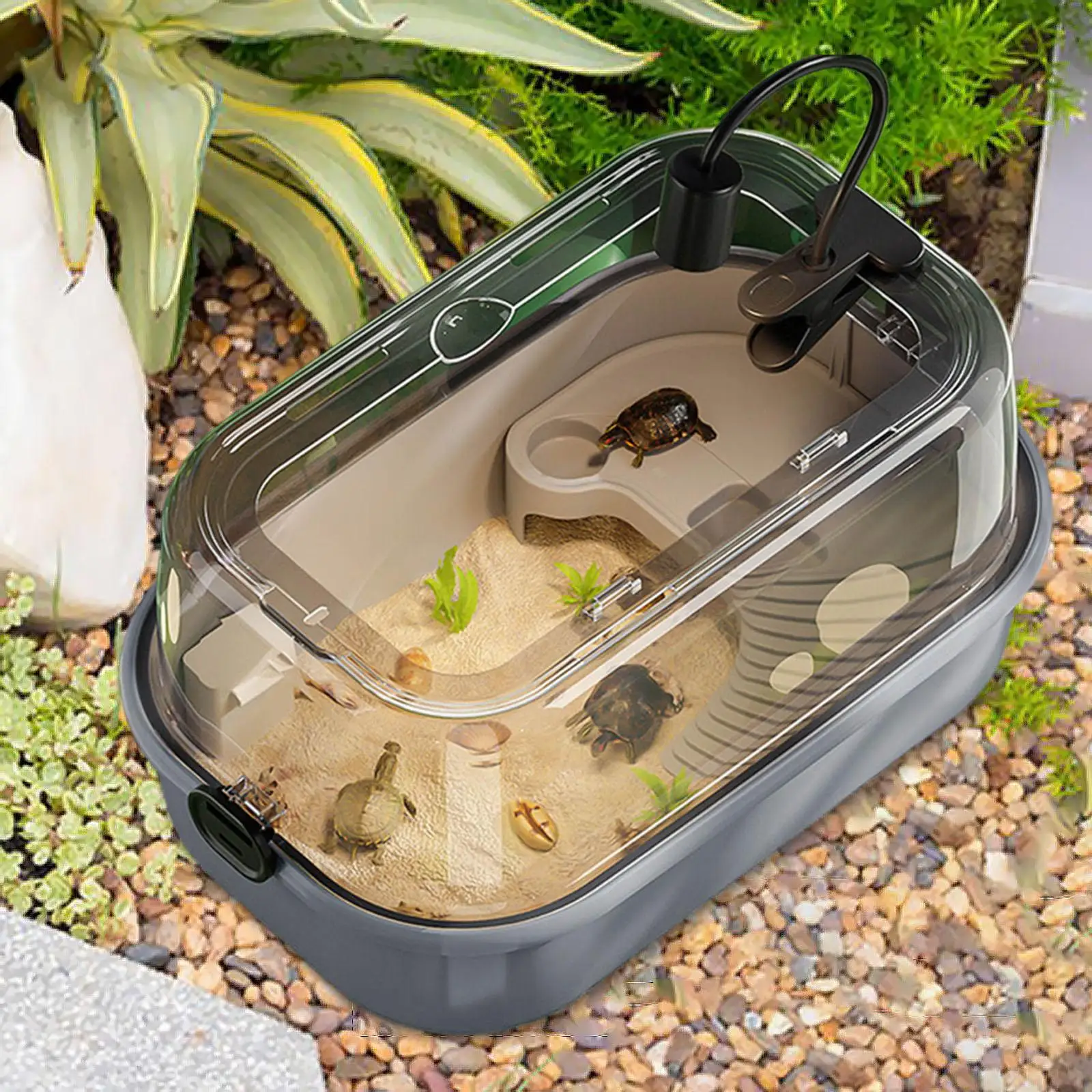 Turtle Aquarium Prevent from Escaping Large Space Tortoise Aquarium Habitat for Crayfish Hermit Crabs Tortoise Terrapin Lizards
