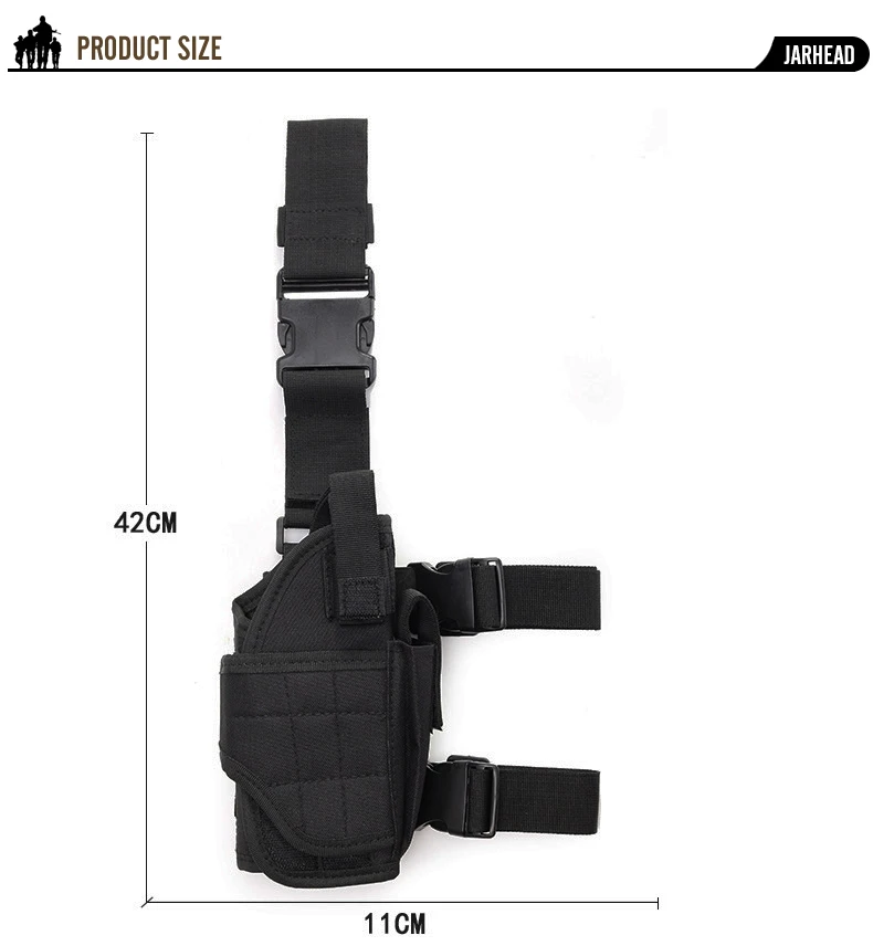 Universal Drop Leg Pistole Holster Rechtshänder Taktische Oberschenkel Pistole Tasche Beutel Beine Harness für Alle Handfeuerwaffen – Detail 4