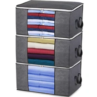 Large Clothes Storage Bags with Zips Duvet Storage Bag King Size Thick Breathable Fabric Underbed Storage Bags with Clear Window 1