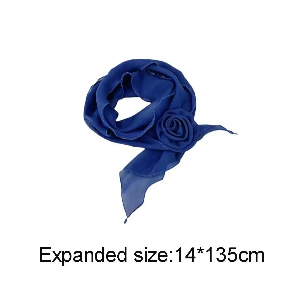 Stylish Luxury Chiffon Scarf Trendy Elegant Floral Scarf Shawl Versatile Detachable Rose Decor Neck Scarf For Women Girls Gifts