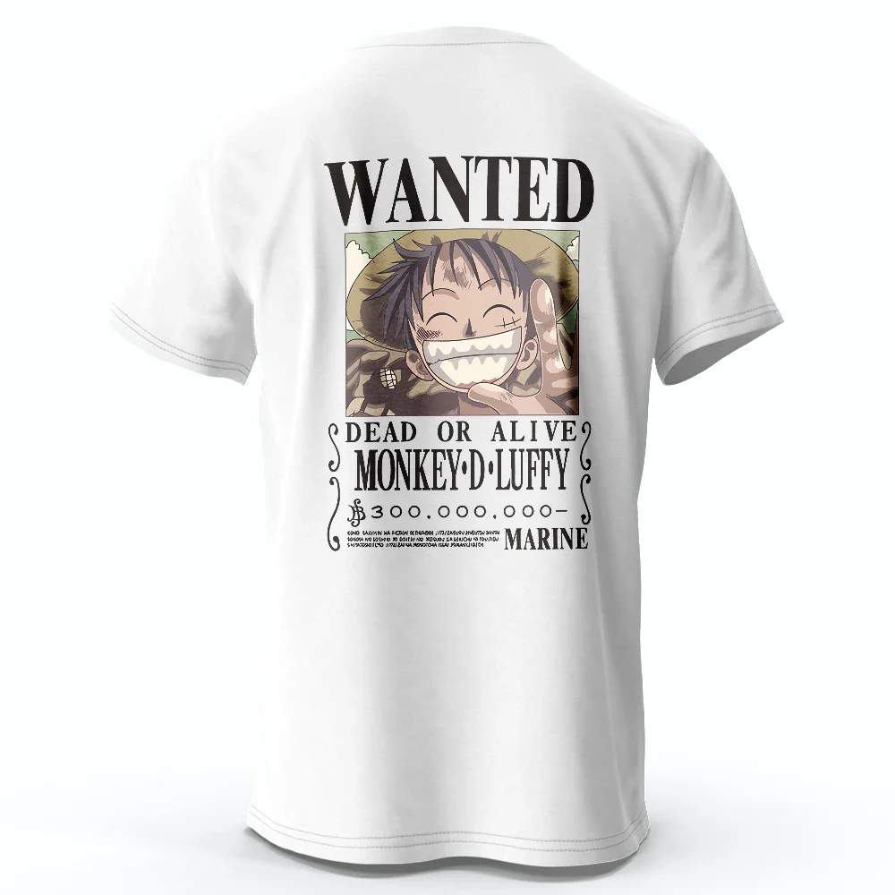 Japanese Anime One Piece Luffy Printed T Shirt For Men Women Oversized Pure Cotton Apparel Tops Tees