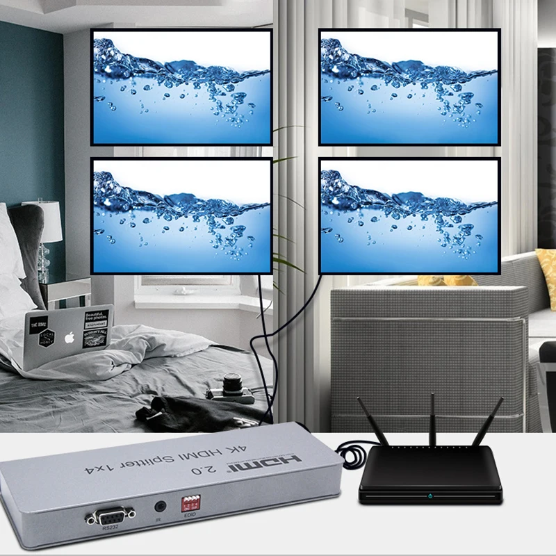4K @ 60hz 1x4 HDMI 2.0 й HDCP2.2 4K HDR 1 In 4  Ƽ ũ ̷ ÷, Ps3Ps4 ī޶ PC-TV  