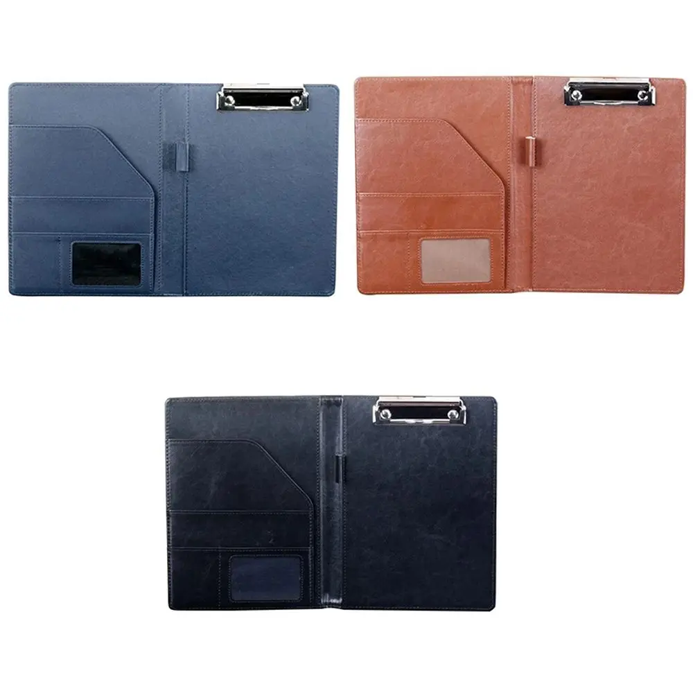 

Pads Business Card Holder PU Leather Contract File Folders A4 Clipboard Folder A4 File Folder Manager Clip Business Folder