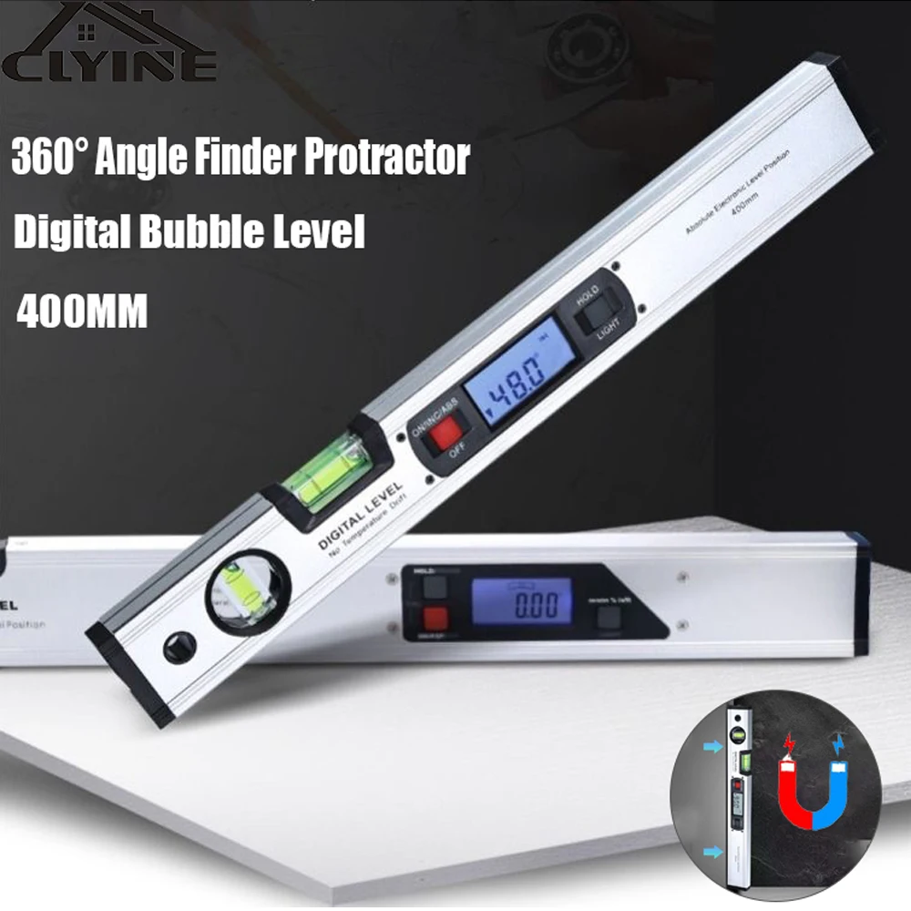 

Digital Protractor Angle Finder Inclinometer electronic Level 360 degree with/without Magnets Level angle slope test Ruler 400mm