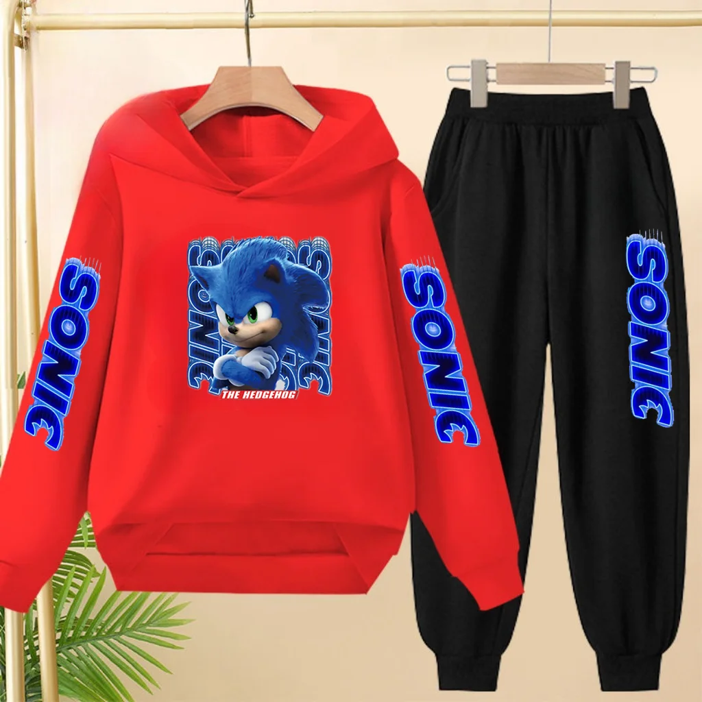 Cozy Blue Kitten Print Winter Sweatshirt and Jogger Set