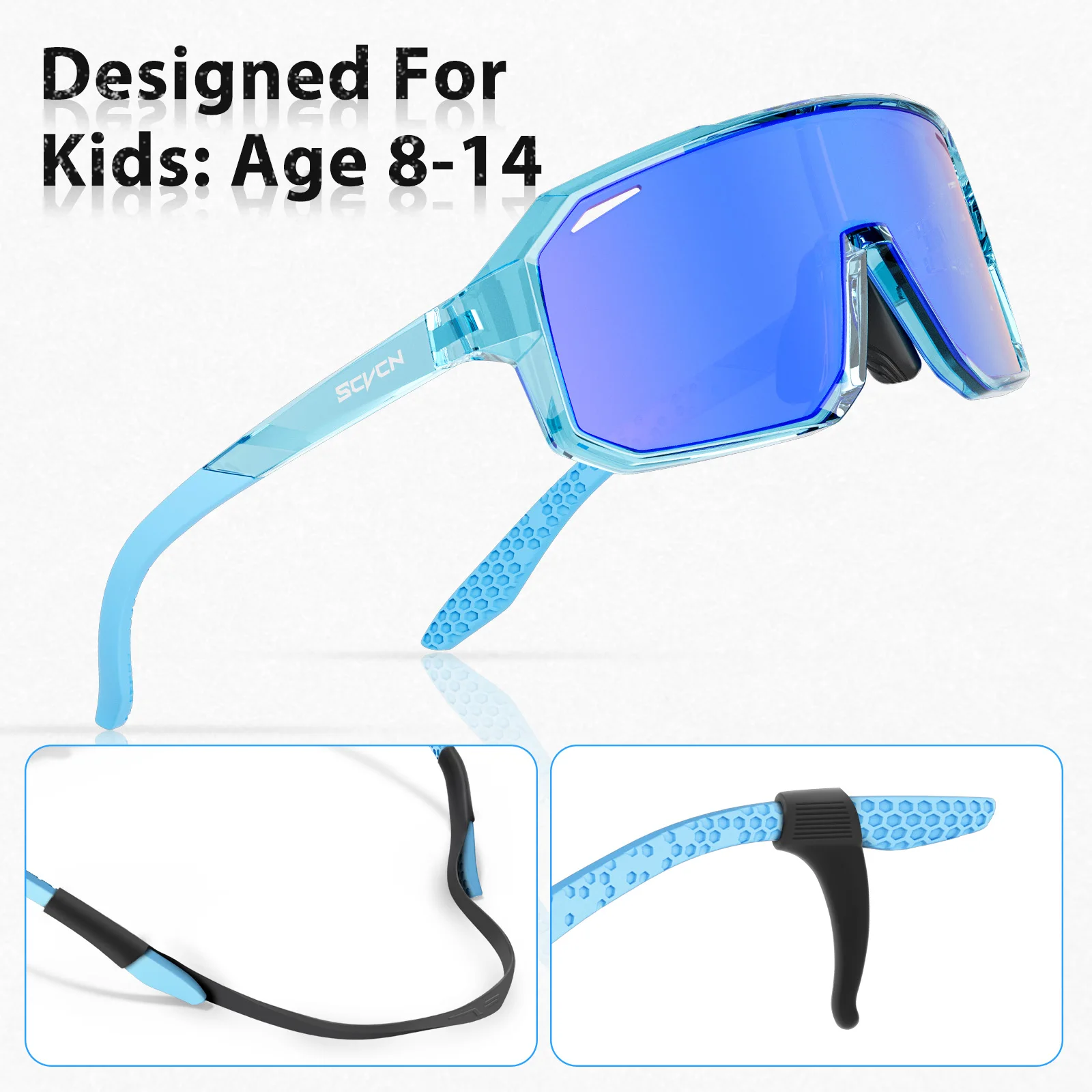 Cycling sunglasses SCVCN Kids Children UV400 Bike Eyewear Girls MTB Camping Fishing Outdoor Sports Accessories