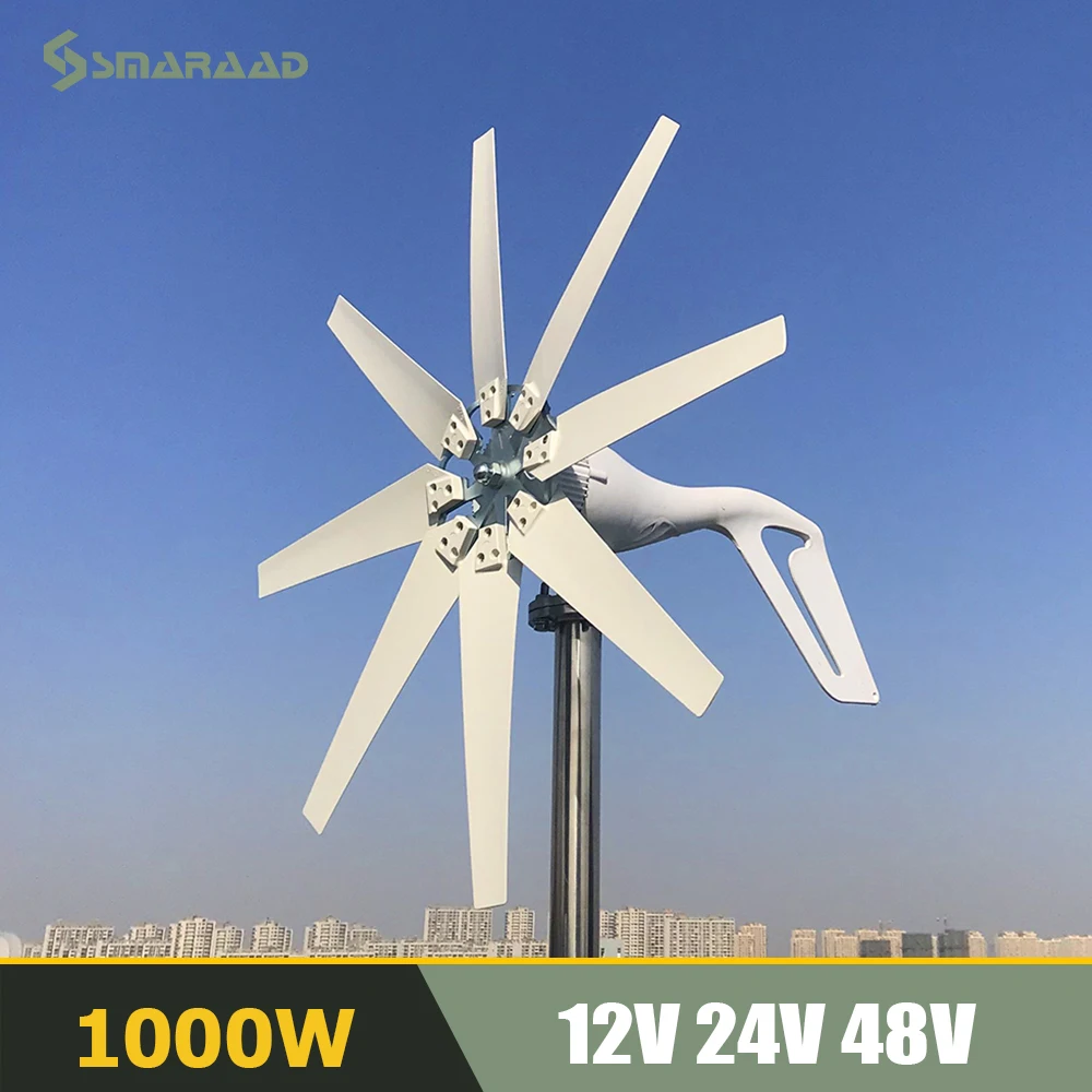 High Efficiency 1000w Wind Turbine Generator 12v 24v 48v With MPPT  Controller Off Grid System Free Energy Windmill Home Use - AliExpress