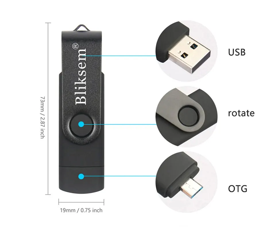 Bliksem OTG Flash Drive 32GB 64GB High Speed USB2.0 for PC Mobile Phone USB Metal Mini Pen Drive 32GB USB Flash Drive 64GB