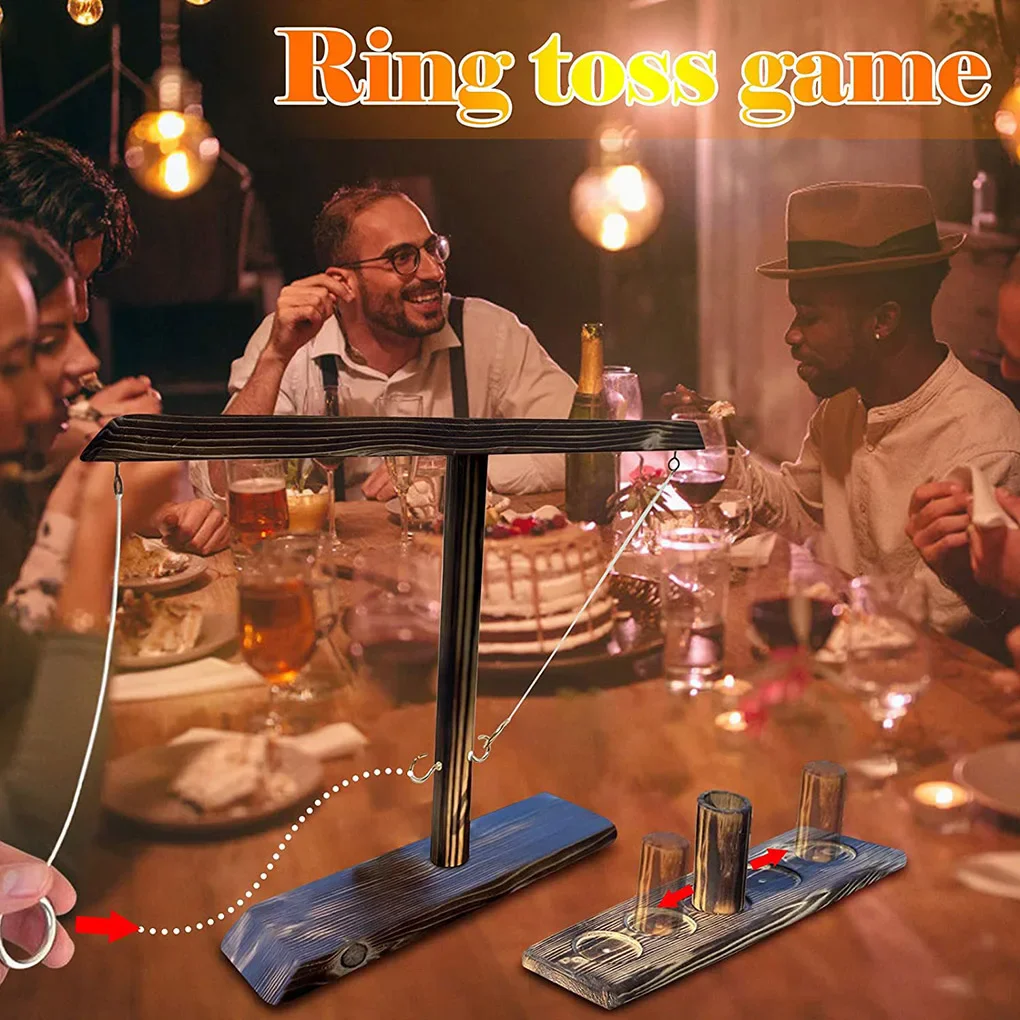 Kids Adults Ring Toss Tables Games Home Party Family Social Strategy Drinking Games Funny Wooden Shot Board Outdoor Bars Games 4