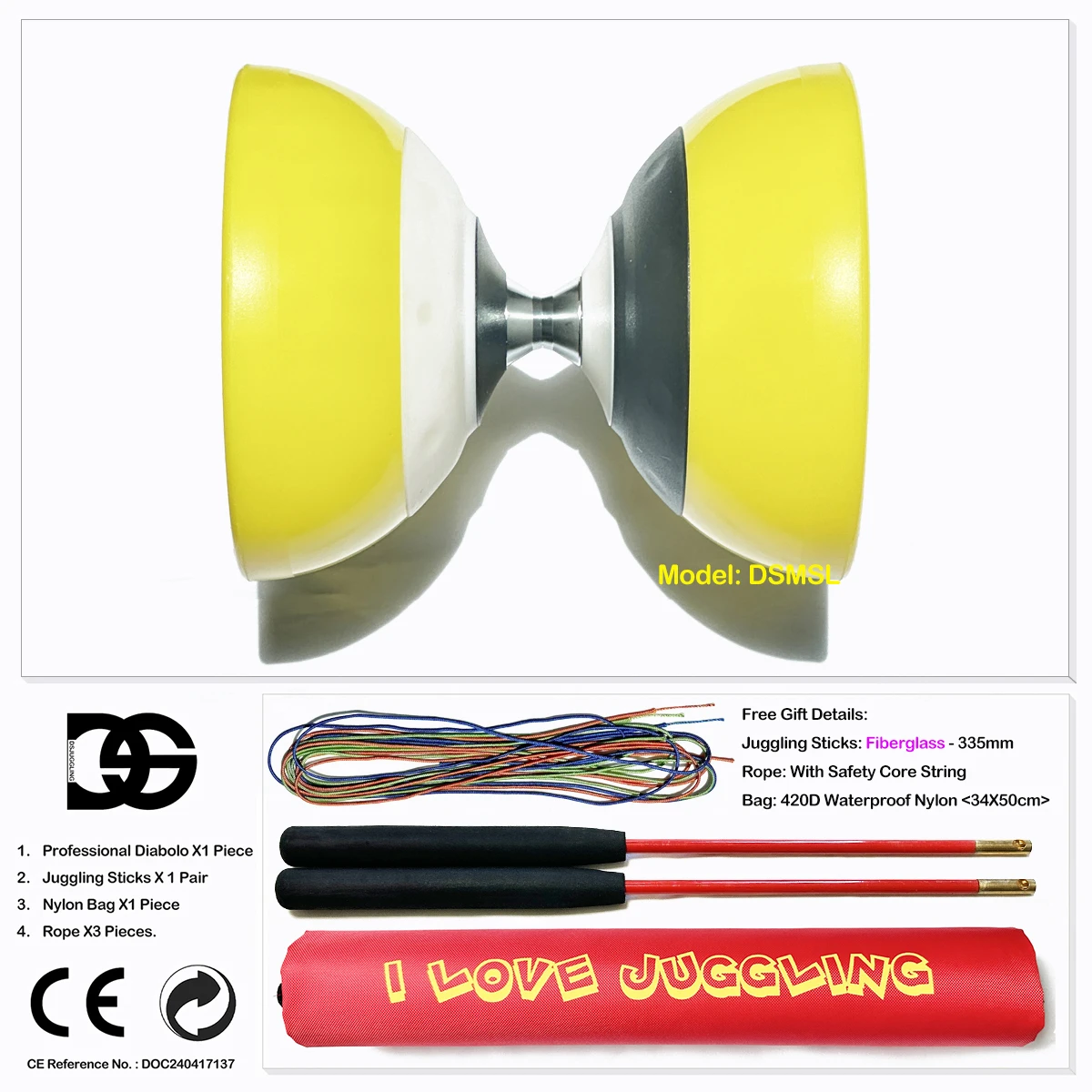 Tri Bearings Professional Diabolo Chinese Folk Traditional Toys Yo-yo Magic Juggling Fitness Kongzhu Kit