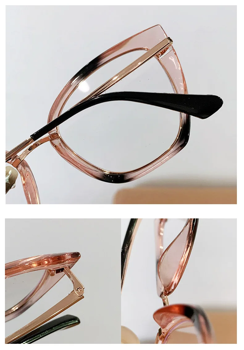 Modische hochauflösende Farbwechselbrille, ultraleichte Cat-Eye-Flachlinse, photochrome Damenbrille – Detail 4