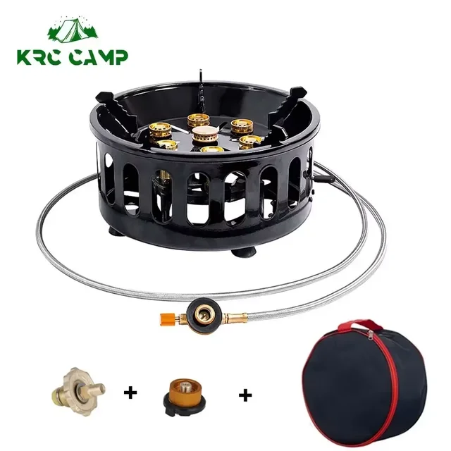 19800W 7-Core Camping Stove High-Power Gase Burner Windproof Stove Electronic ignition Outdoor Stoves Hiking Camping 2023 1