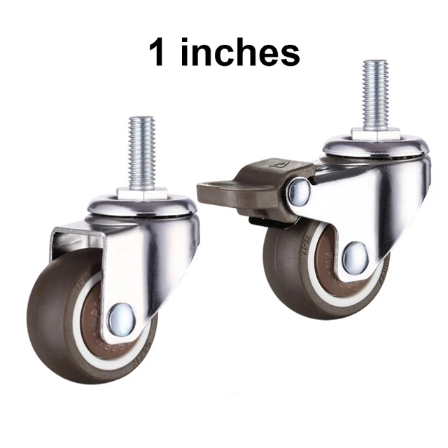 Ruedas de goma de 1 pulgada con tornillo silencioso, volantes TPR para  muebles, ruedas pequeñas para silla de ruedas, silla de oficina - AliExpress