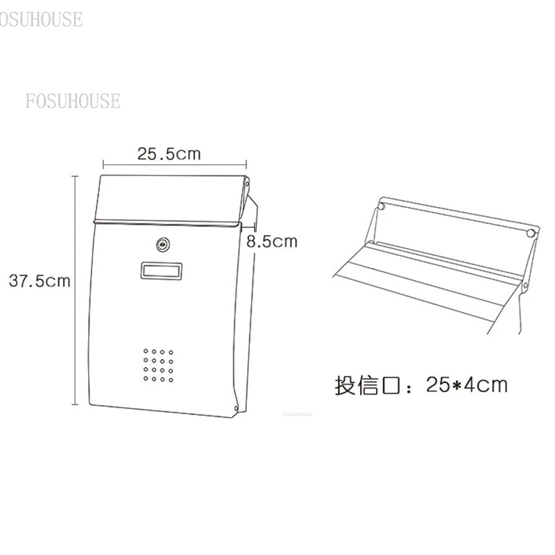 Modern Outdoor Rainproof Villa Garden Outdoor Mailboxes European Street Mailbox Hanging Wall with Lock Magazine Box New Post Box