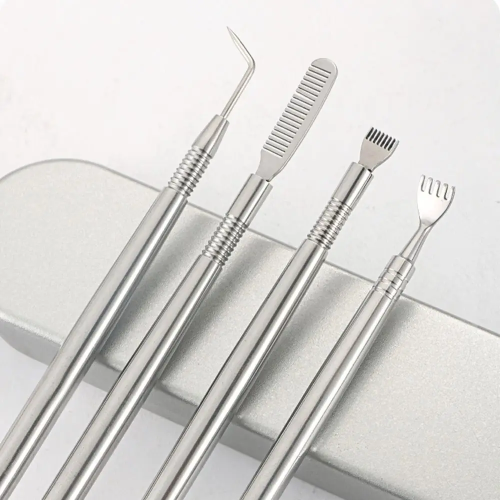 

2 in 1Set For Eyelash Extension Tool Metal Cleaning Wand Beauty Eyelash Extensions Separating Eyelash Extensions Makeup Supplie