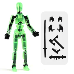 Luminous Titan Action Figures - 3D Printed, Multi-Jointed, Movable Collectibles (Transparent Green)