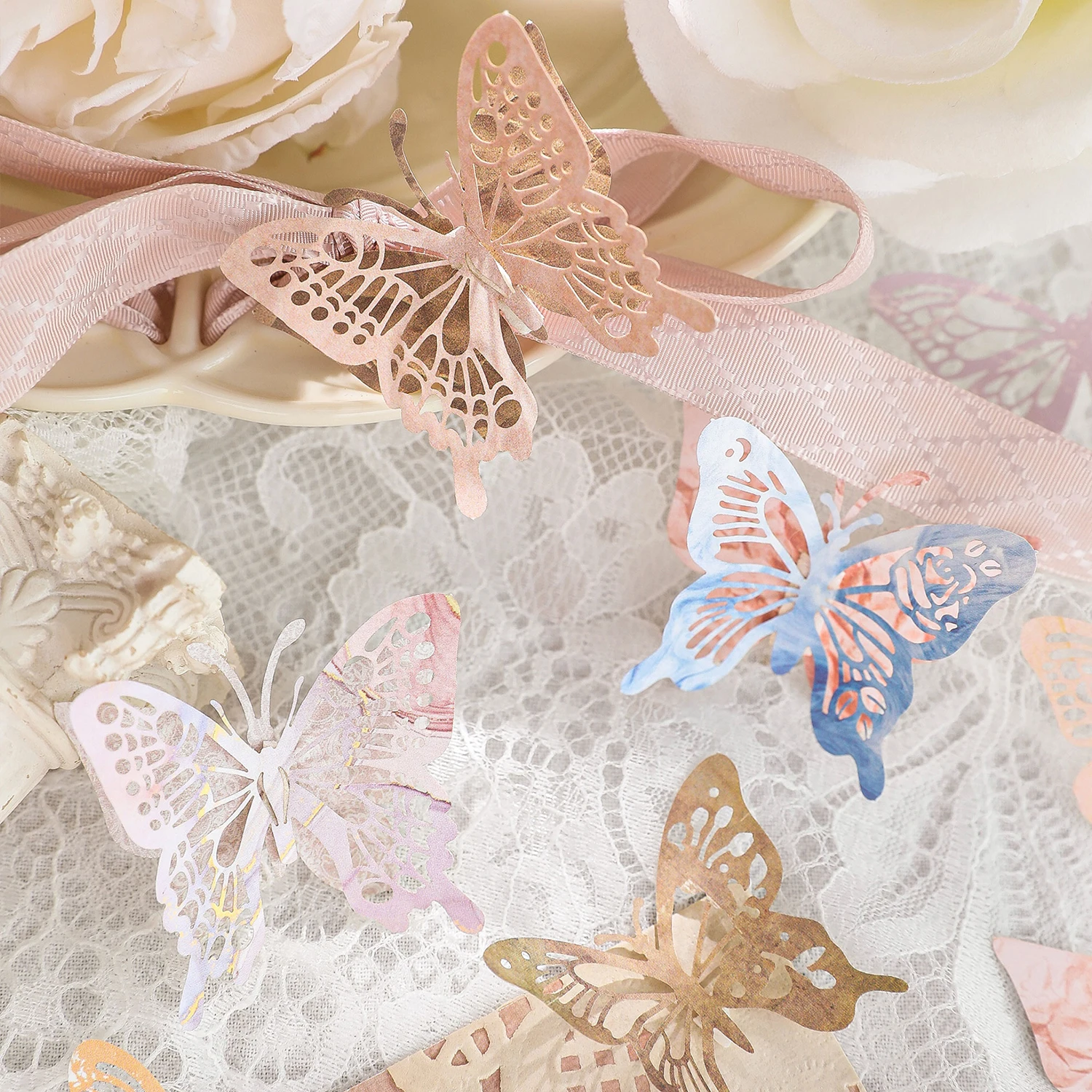 30pcs/pack Decor Scrapbook Hollow lace Materials Paper Combo Kit DIY Junk Journal Collage Photo Album Vintage Stationery 5