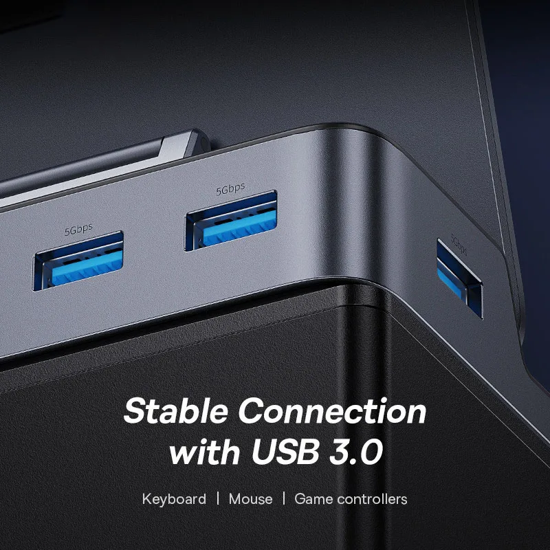 Baseus-docking Station Usb c para Steam Deck Nintend Switch tipo c para 4k @ 60hz dp Gigabit Ethernet Compatível com Hdmi Hub Usb 3.0 - Imagem 4