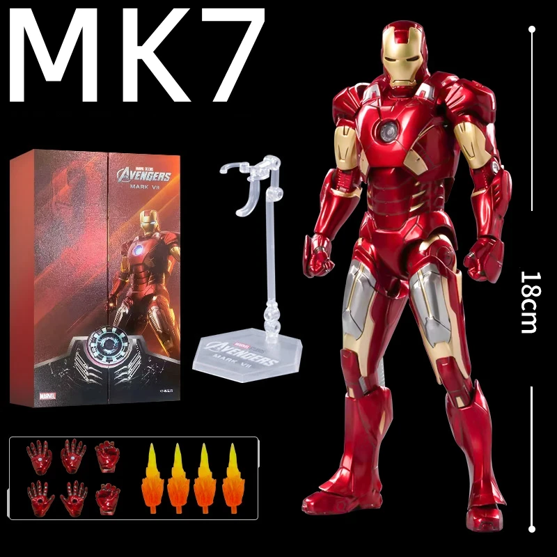 thumbnail image 1 of Figura de acción de Iron Man de ZD Toys original de 18 cm, modelo de Tony Stark de la máquina de guerra de acero azul Mark30, juguetes coleccionables, 1 of 5